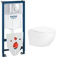 Унитаз подвесной Lauter Sulzdorf GROHE Rapid SL 38721001 панель GROHE 37131000 (белый с микролифтом)