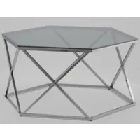 Журнальный столик Stool Group Круз 93x80 / ECT-187-GM (стекло Smoke/сталь темный хром)