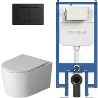 Унитаз подвесной Grossman GR-4499SQ 900.K42.01.000 Classic 700.K45.04.21M.21M (черный матовый)