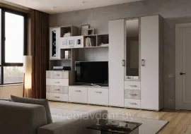 Гостиная Белла - Комплект 1 Дуб Крафт серый/Кашемир 3,2м.