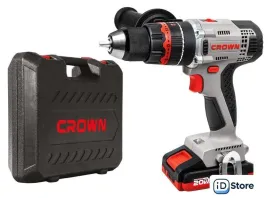 Ударная дрель-шуруповерт Crown CT21075HMX-2 BMC (с 2-мя АКБ, кейс)