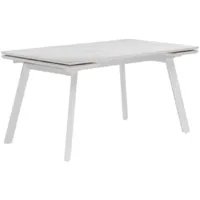 Обеденный стол Notta Норман 140/200х80 / 617085 (белый мрамор alpin white/snow white/белый)