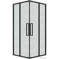 Душевой уголок Grossman Cosmo 100x100x195 300.K33.02.1010.21.02 (черный матовый/шиншилла стекло)