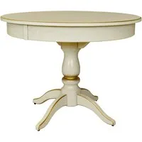 Обеденный стол Мебелик Моро 04 100-140x100 (слоновая кость/золото)