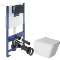 Унитаз подвесной Saniteco Rimless R-202W Villeroy Boch 92122870 921228AN (кнопка черная)