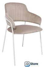 Стул с подлокотниками Алвест AV 448 (серо-бежевый бархат H-08/белый)