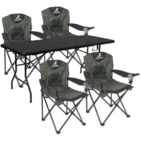 Комплект складной мебели Sundays Garden Стол WD0112 Кресло Coyote YZ-24 (4шт, черный)