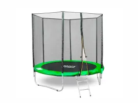 Батут Happy Jump 8ft PRO (252см) с внешней сеткой и лестницей