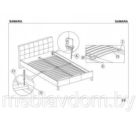 Кровать Halmar SAMARA (черный) (160х200)