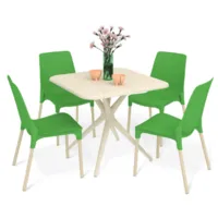 Обеденная группа Sheffilton SHT-DS203 (бежевый/зеленый/ваниль)