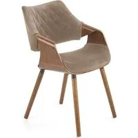 Стул с подлокотниками Halmar K396 (бежевый/орех)