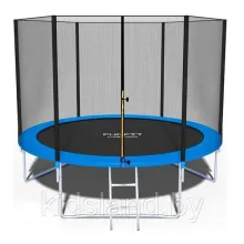 Батут Funfit 10ft (312 см) BASIC (Синий) с защитной сеткой и лестницей