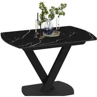 Кухонный стол Трия Салерно Тип 1 (черный муар/стекло черный мрамор)