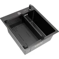 Кухонная мойка ARFEKA Eco AR мойка 450500, коландер G, дозатор Black