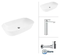 Умывальник Lauter 21393-70 Cascade 21СК0655C сифон 21635CH (хром)