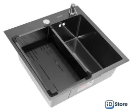 Кухонная мойка ARFEKA Eco AR мойка 500500, коландер G, дозатор Black Decor Millet