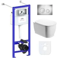 Унитаз подвесной Lavinia Boho Relfix Bell Pro Rimless 6 в 1 77050126 (хром пластик)