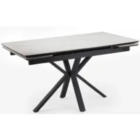 Обеденный стол Notta Старлайт 140-200х80 / 622891 (snow alpin white/черный)