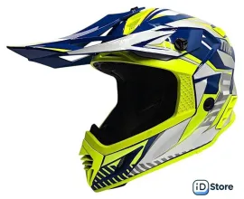 Мотошлем AIM RH855 Fiber Glass Tondo RH855T-BYW-S (S, синий/желтый/белый)