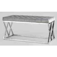 Пуфик Stool Group Инсигния Bench-011-GR (вельвет серый/сталь серебристый)