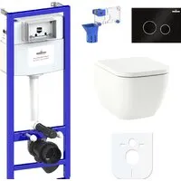 Унитаз подвесной Lavinia Boho Relfix One Compacto 7 в 1 87040072 (черное стекло)