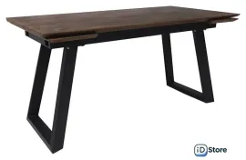 Кухонный стол ОКА Сангай 136-196x80x80 (дуб галифакс/черный)