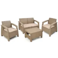 Комплект садовой мебели Эльфпласт Holiday XL серо-коричневый