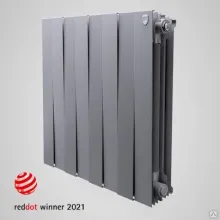 Биметаллический радиатор Piano Forte 500 Silver Satin, Royal Thermo, 10 секций