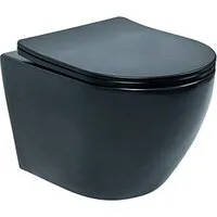 Унитаз подвесной Deante Up Uno VSS01101PF с крышкой Slim Soft-Close (черный)