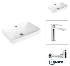 Умывальник Lauter 21441A Moon 21СK691C с сифоном 21635CH (хром)