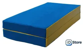 Cпортивный мат КМС 3 складной 100x100x10 (синий/желтый)