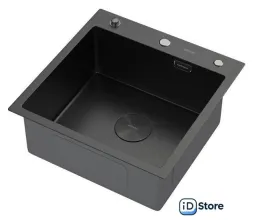 Кухонная мойка ARFEKA Eco AR 500500 POP-UP BLACK PVD NANO
