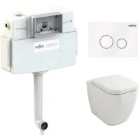 Унитаз приставной Lavinia Boho Relfix One Set 4 в 1 77060227 (белое стекло)