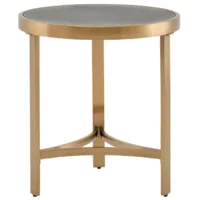 Журнальный столик Stool Group Адриана 50x50 / EET-223-BRCG-BNSG (серая керамика/сталь шампань)