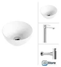 Умывальник Lauter 21601E Moon 21СK81691C с сифоном 21635CH (хром)