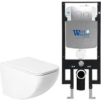 Унитаз подвесной с инсталляцией Saniteco KW-99048 497 RD-CR
