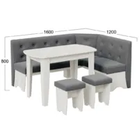 Обеденная группа Трия Барселона (дуб крафт белый/микровелюр Duna Steel)