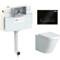 Унитаз приставной Lavinia Boho Relfix Biore Set 4 в 1 77060238 (черное стекло)