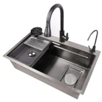 Мойка кухонная со смесителем Saniteco LD0196 (85х45)