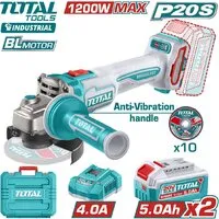 Угловая шлифмашина Total TAGLI2120252 (с 2-мя АКБ, кейс)