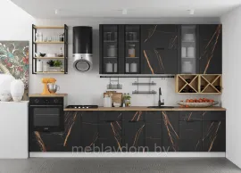 Кухня Монца 3.4м - Кварц черный (ДСВ Мебель)