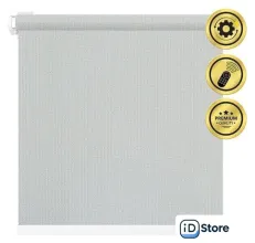 Рулонная электроштора НеоФьюжен Эден 250 170х250 левая (серый, белая фурнитура)