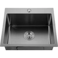 Кухонная мойка GranFest Metal нержавеющая сталь AISI 304 PVD GF-5050 Графит (с сифоном)
