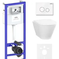 Унитаз подвесной Lavinia Boho Relfix Elegant Rimless 6 в 1 87561069 (белое стекло)