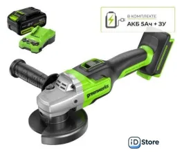 Угловая шлифмашина Greenworks GD24AG 3200207CUG (с 1-м АКБ)