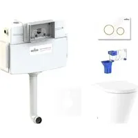 Унитаз приставной Lavinia Boho Relfix Biore 5 в 1 87551047 (белый/золотистый пластик)