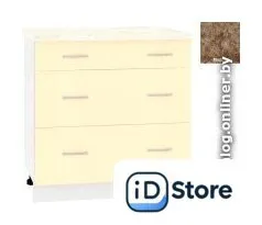 Шкаф напольный Кортекс-мебель Корнелия Лира НШ80р3ш (венге светлый/мадрид)