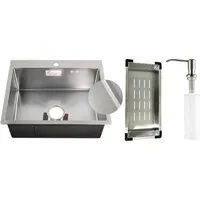 Кухонная мойка Schtoff Best Decor Silver 6050 коландер металл K-1 BLACK дозатор SD-1 SILVER