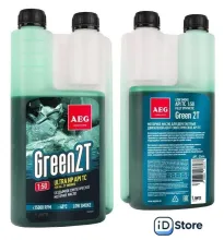 Моторное масло AEG Lubricants Green HP 2T API TC дозатор (зеленый) 1л