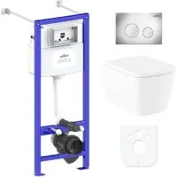 Унитаз подвесной Lavinia Boho Relfix Aveo Rimless 6 в 1 77050210 (хром пластик)